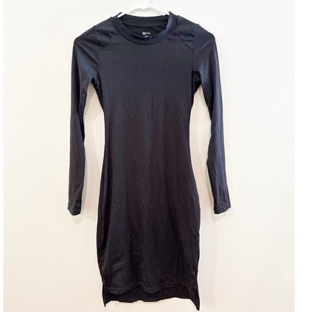 BUFFBUNNY Onyx Black Fall In Love Long Sleeve Athletic Dress SZ SM Bodycon EUC